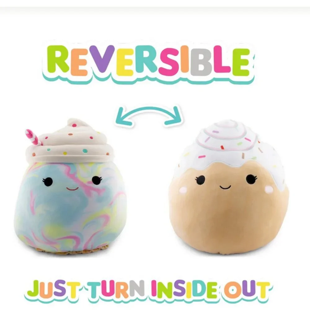 Squishmallows Flip-A-Mallow Plush Kelen Milkshake & Rease Cinnamon Roll - Picture 3 of 8